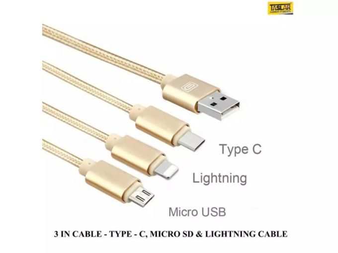 Taslar 3-in-1 USB Type-C charging cable