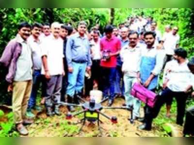 ಅಡಕೆಗೆ ಔಷಧ ಸಿಂಪರಣೆಗೆ ಡ್ರೋಣ್‌