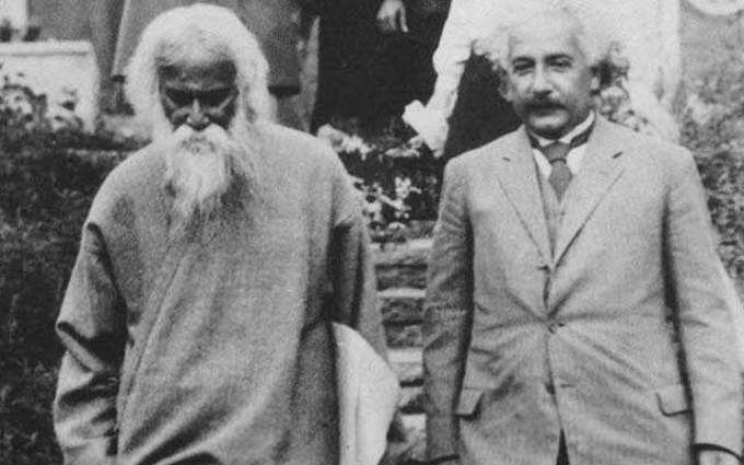 आइंस्टीन के साथ रवींद्रनाथ टैगोर।