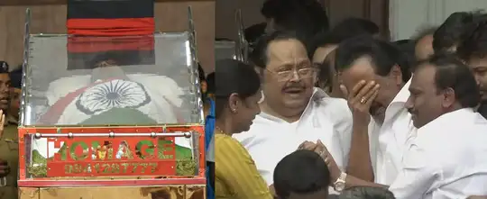 Karunanidhi Funeral Updates,கனத்த இதயத்துடன் முத்தமிழ் அறிஞருக்கு விடை கொடுத்த தொண்டா்கள் - dmk chief kalaignar karunanidhi dies latest live news in tamil - Samayam Tamil