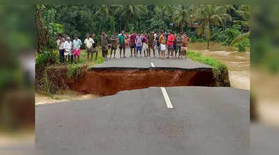 കനത്തമഴയില്‍ മലപ്പുറം-വണ്ടൂർ റോഡ് തകര്‍ന്നു