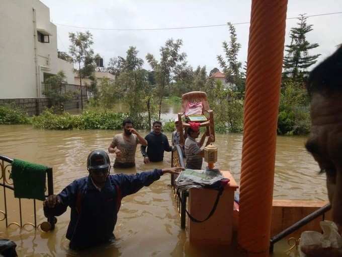 ಜಲಾವೃತಗೊಂಡ ಕುಶಾಲನಗರ