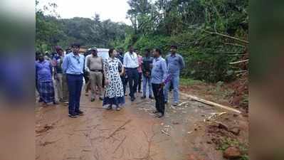 ಭೂಕುಸಿತ ಪ್ರದೇಶಕ್ಕೆ ಅಧಿಕಾರಿಗಳ ತಂಡ ಭೇಟಿ