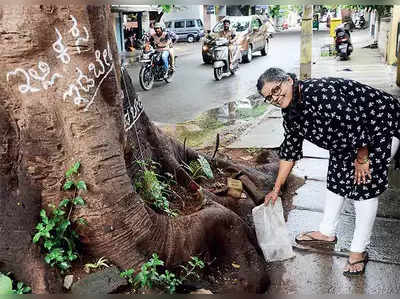 ಕಸ ಎಸೆಯುವುದನ್ನು ತಪ್ಪಿಸಲು ಬೆಂಗಳೂರಿನ ಮಹಿಳೆಯ ಪ್ಲ್ಯಾನ್