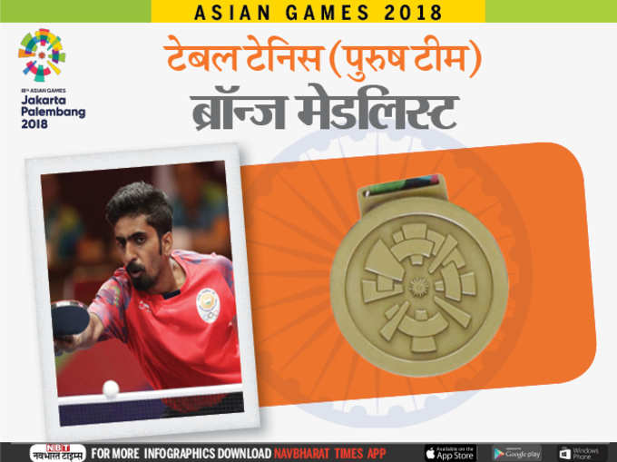 टेबल टेनिस: भारतीय पुरुष टीम ने जीता ब्रॉन्ज 