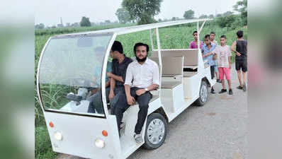 मोदीनगर के तीन युवकों ने बनाई ईको-फ्रेंडली सोलर कार