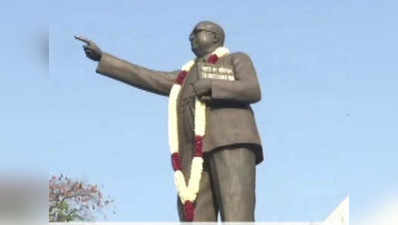 आजमगढ़: डॉ आंबेडकर की प्रतिमा फिर टूटी, दलित संगठनों का धरना-प्रदर्शन