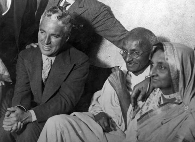 Mahatma-Gandhi-and-his-wife-meet-Charlie-Chaplin