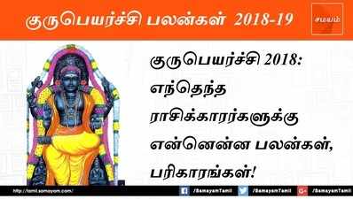 குருபெயர்ச்சி 2018: எந்தெந்த ராசிக்காரர்களுக்கு என்னென்ன பலன்கள், பரிகாரங்கள்!