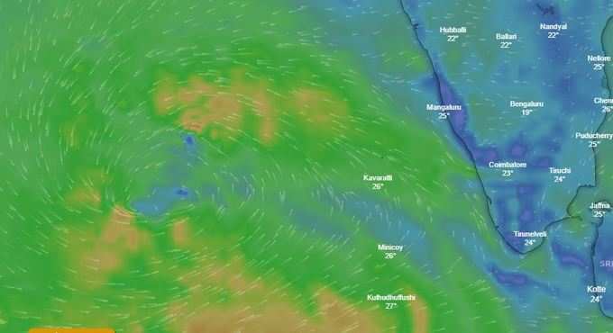 അറബിക്കടലിൽ ഞായറാഴ്ച രൂപം കൊള്ളാനിടയുള്ള ലൂബാൻ ചുഴലിക്കാറ്റിൻ്റെ രൂപം