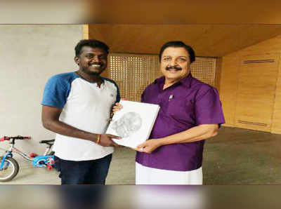 பரியேறும் பெருமாள் இயக்குனருக்கு தான் வரைந்த ஓவியத்தை பரிசளித்த நடிகர் சிவக்குமார்!