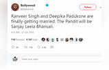 दीपिका-रणवीर की शादी, ट्विटर पर फनी रिऐक्शन!