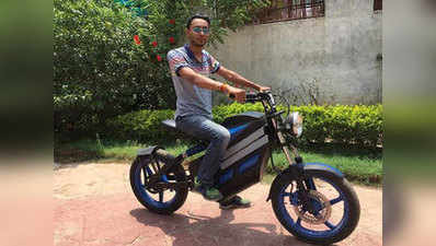 इलाहाबादः 13 रुपये के खर्च में 100 किमी चलेगी छात्र की बनाई यह बाइक, गडकरी ने की तारीफ