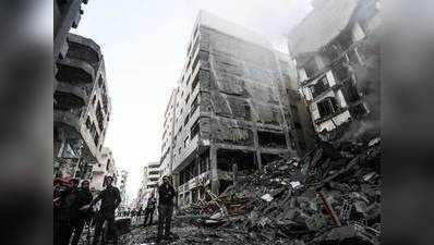 गाजा में इजरायली हवाई हमले में हमास टीवी की इमारत ध्वस्त