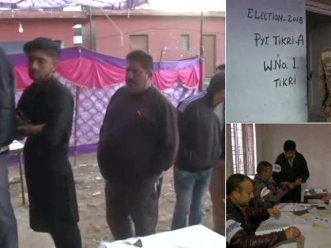 मतदान के लिए सुबह से ही लगने लगी हैं कतारें, ऊधमपुर के टिकरी की तस्वीरें।