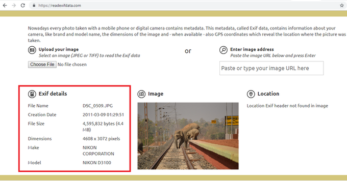 ಚಿತ್ರದ Exif ಡೇಟಾ