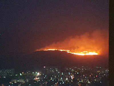 मुंबई: आरे जवळील डोंगराला भीषण आग