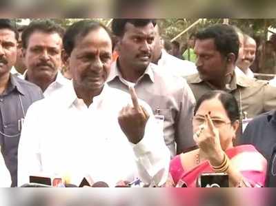 Telangana Polling: భారీ మెజార్టీతో నెగ్గుతాం: కేసీఆర్