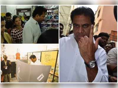 Telangana Polls 2018: బంజారాహిల్స్‌లో ఓటు వేసిన KTR