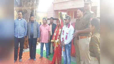कानपुरः घरवाले थे शादी के खिलाफ, पुलिस ने थाने में कराई प्रेमी जोड़े की शादी