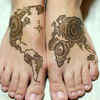 Beautiful Mehndi Design on the Feet of a Hind Bride. Stock Image - Image of  marriage, indian: 254198927