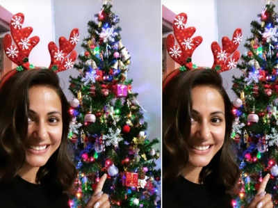 Christmas के रंग में रंग गईं Komolika  Hina Khan