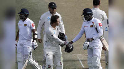 श्रीलंका-न्यूझीलंड कसोटी पावसामुळे अनिर्णित