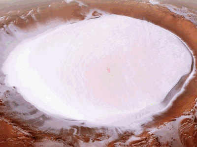 मंगल ग्रह पर दिखा बर्फ से भरा हुआ गड्ढा, यूरोपियन स्पेस एजेंसी ने जारी की तस्वीर