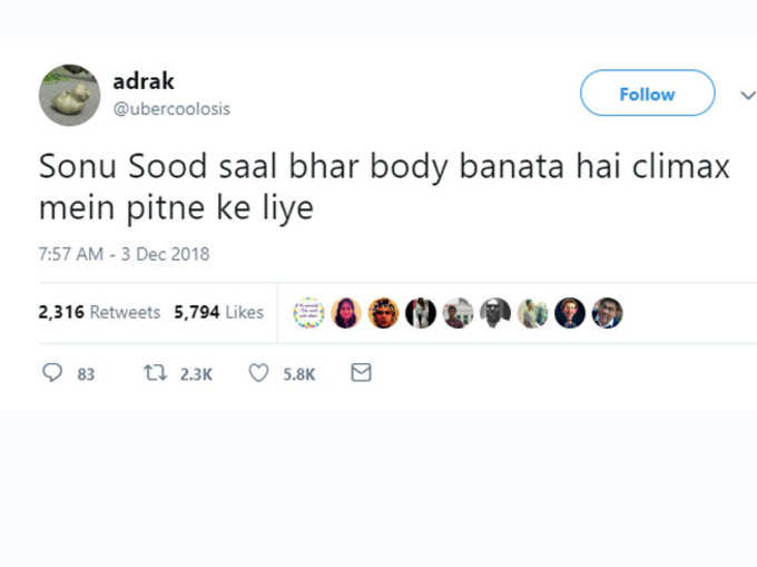 सोनू सूद की बॉडी