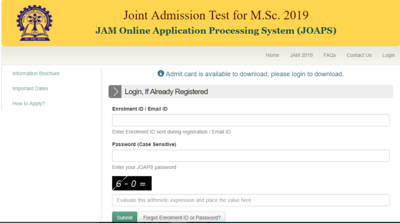 IIT-JAM 2019: ऐडमिट कार्ड जारी, इस डायरेक्ट लिंक से करें डाउनलोड