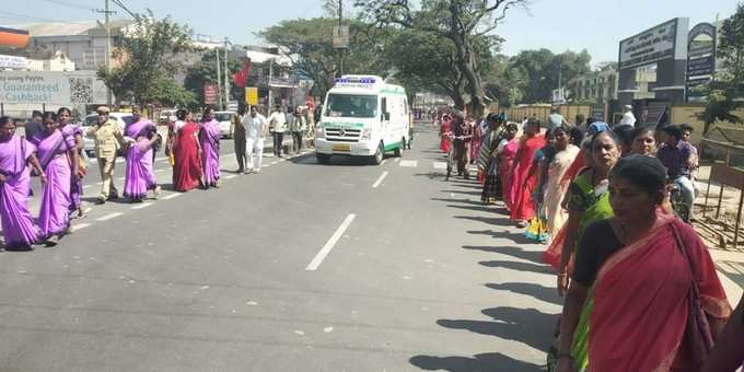 ಪಾಂಡವಪುರದಲ್ಲಿ ಪ್ರತಿಭಟನಾ ಮೆರವಣಿಗೆ