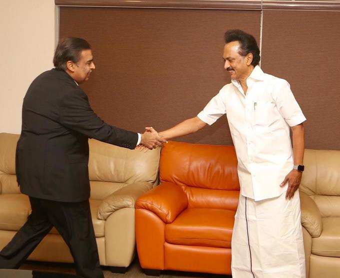 MK Stalin - Mukesh Ambani