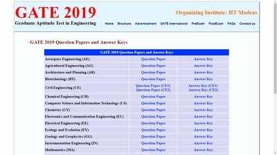 IIT Madras: 2019 கேட் தேர்வு வினாத்தாள் மற்றும் விடைகள் வெளியீடு