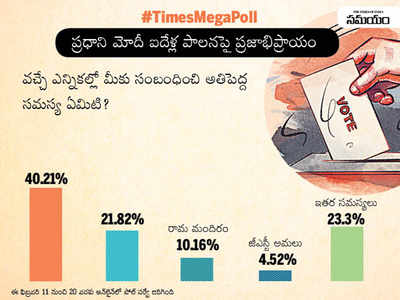 #TimesMegaPoll: వచ్చే లోక్‌సభ ఎన్నికల్లో అతిపెద్ద సమస్య ఇదే!