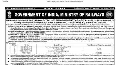 RRB NTPC 2019: ரயில்வேயில் 1.3 லட்சம் காலிபணியிடங்கள்! உடனே அப்ளைபண்ணுங்க!!