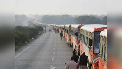कुंभ: गिनेस रेकॉर्ड के लिए सड़क पर निकला 510 बसों का 3.2 किलोमीटर लंबा काफिला
