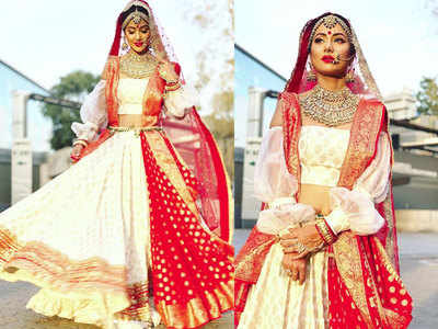 बंगाली दुल्हन के रूप में बेहद खूबसूरत नजर आईं हिना खान