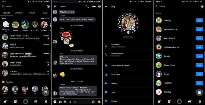 Facebook Messenger Dark Mode