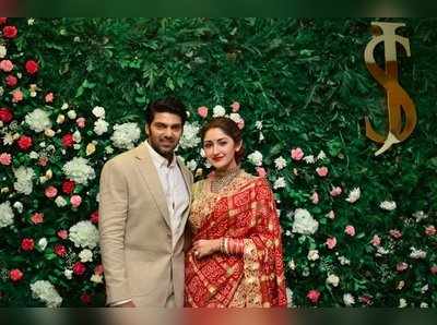 Arya Sayesha Marriage Pics: சென்னையில் ஆர்யா-சாயிஷா சைகல் திருமண வரவேற்பு!