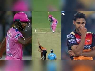 IPL 2019: 6,4,4,2,4,4 ഒരോവറിൽ 24 റൺസ്; ഭുവിയോട് ദയ കാണിക്കാതെ സഞ‍്‍ജു