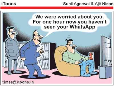 Cartoon Jokes: జోక్:  గంటపాటు వాట్సాప్ చూడలేదని ఆందోళన!