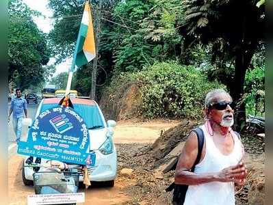 ಮತದಾನ ಜಾಗೃತಿಗಾಗಿ 73ರ ಅಜ್ಜನ ಸೈಕಲ್ ಯಾತ್ರೆ