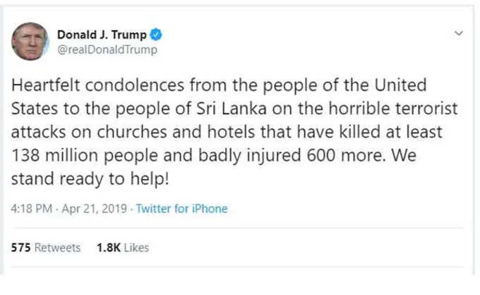 Trump Wrong Tweet