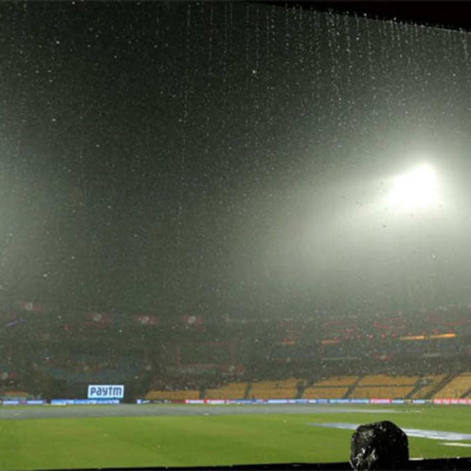 बारिश के रुकने का फिलहाल इंतजार.. बता दें कि मैच शुरू होगा तो ओवर कम किए जाएंगे।