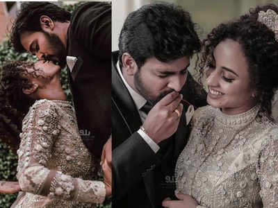 Pearle Maaney Wedding Pic: ചുണ്ടോട് ചുണ്ട് ചേര്‍ത്ത് പേളിഷ്