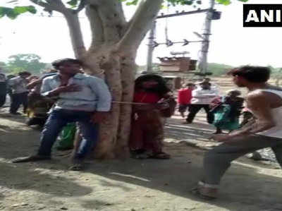 धारः युवक,  महिला और नाबालिग को पेड़ से बांधकर पीटा, 3 महिलाओं समेत 5 गिरफ्तार