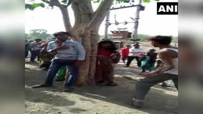 धारः युवक,  महिला और नाबालिग को पेड़ से बांधकर पीटा, 3 महिलाओं समेत 5 गिरफ्तार