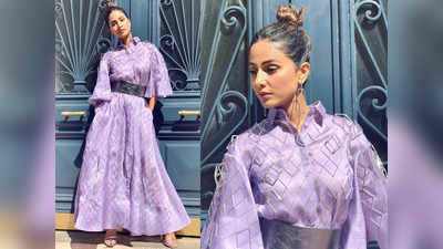 Cannes 2019: लैवेंडर मैक्सी ड्रेस में गॉरजस लग रही हैं Hina Khan