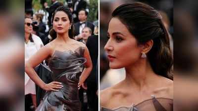 Cannes: सिल्वर मटैलिक गाउन में फिर रेड कार्पेट पर छाईं Hina Khan