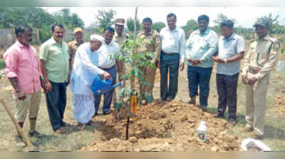 ಶಾಲೆ ಆವರಣದಲ್ಲಿ ಸಸಿ ನೆಡುವ ಕಾರ್ಯಕ್ರಮ